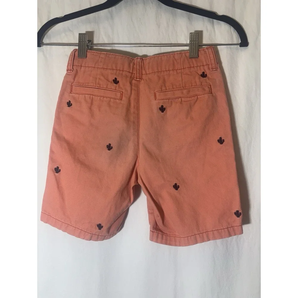 Gymboree Prep Fit Boys  Shorts Size 6 Salmon With‎ Navy Cactus P12